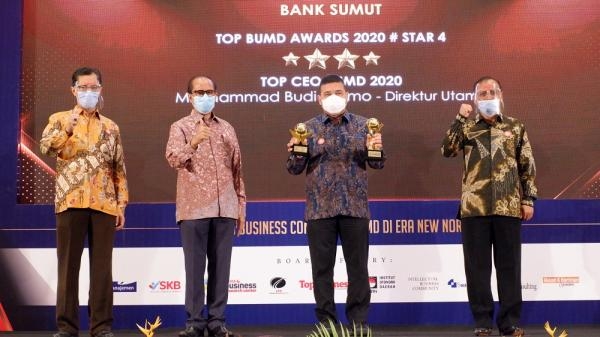 Gubernur dan Bank Sumut Kembali Raih Penghargaan TOP BUMD Awards 2020